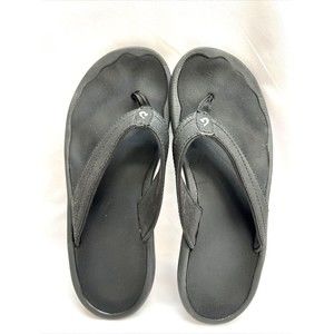 OluKai Ohana Black Flip Flops Sandals Women's Size 7